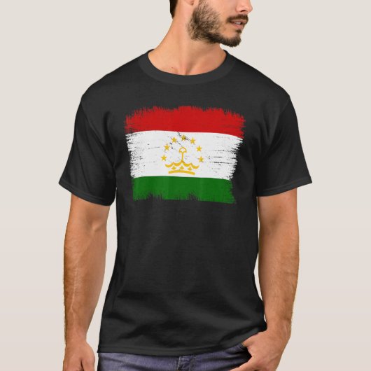 Vintage Tajikistan Flag Tajikistani Independence D Tシャツ (正面)