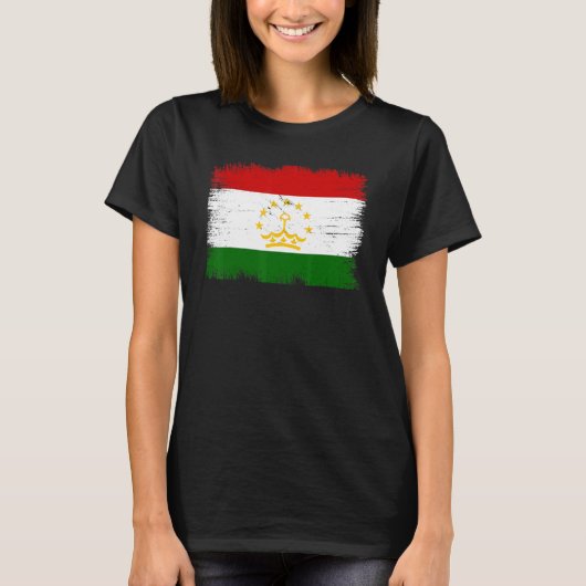 Vintage Tajikistan Flag Tajikistani Independence D Tシャツ (正面)