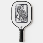 Vintage talismanic tiger in Black Frame ピックルボールラケット (裏面)