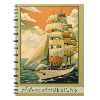 Vintage Tall Ship Sailing Retro Nautical  ノートブック