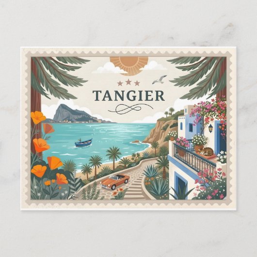 Vintage Tangier Morocco Travel Postcard ポストカード (正面)