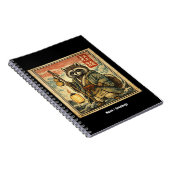 Vintage Tanuki Folklore Stamp Style Illustration ノートブック (右側)