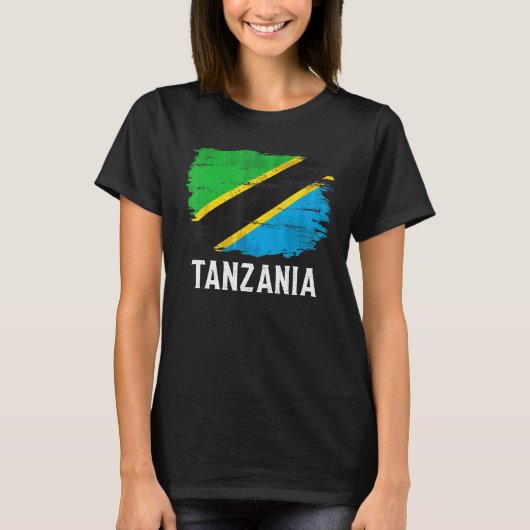 Vintage Tanzania Flag For Tanzanian Tシャツ (正面)