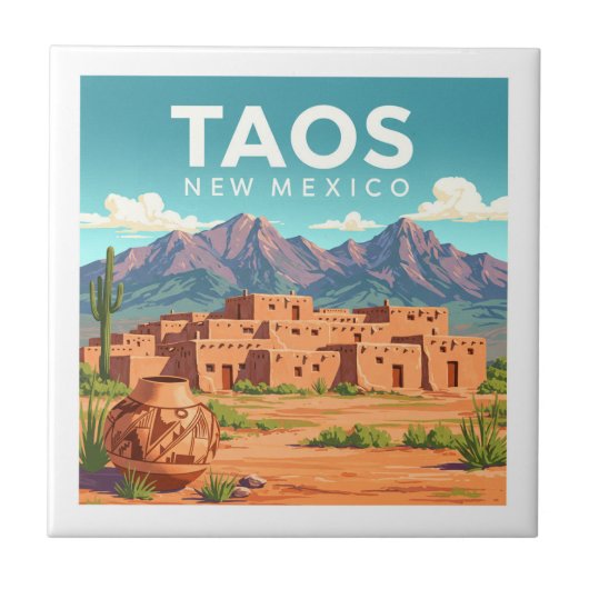 Vintage Taos New Mexico タイル (正面)