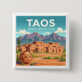 Vintage Taos New Mexico 缶バッジ (正面)