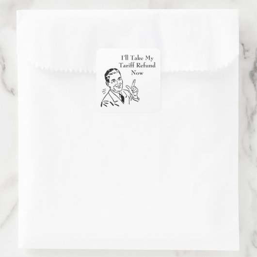 Vintage Tariff Refund Check スクエアシール (バッグ)