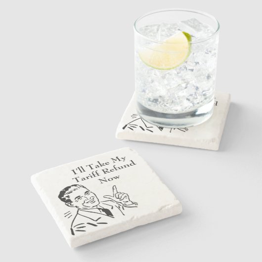 Vintage Tariff Refund Check ストーンコースター (横)