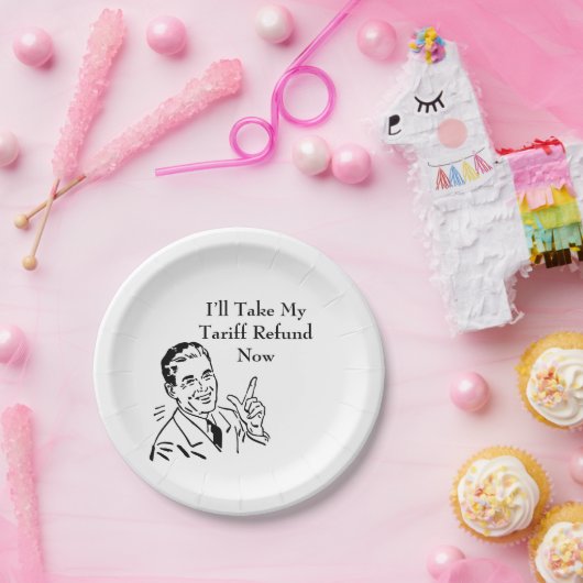 Vintage Tariff Refund Check ペーパープレート (パーティー)