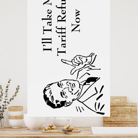 Vintage Tariff Refund Check ポスター (キッチン)