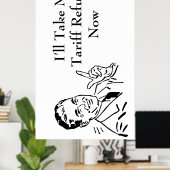 Vintage Tariff Refund Check ポスター (ホームオフィス)