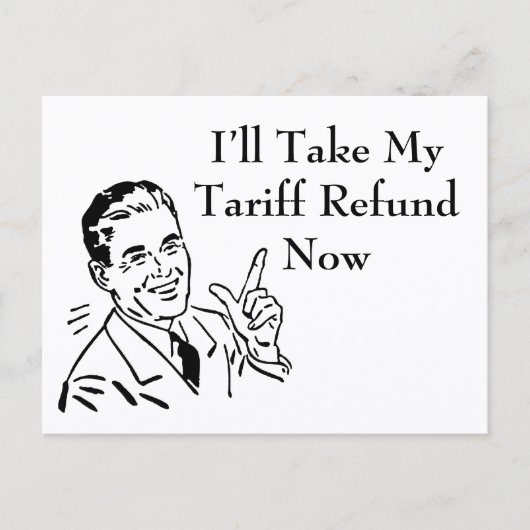 Vintage Tariff Refund Check ポストカード (正面)