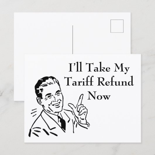 Vintage Tariff Refund Check ポストカード (正面/裏面)