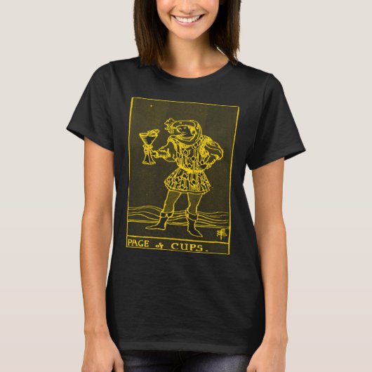 VINTAGE TAROT CARD PAGE OF CUPS Tシャツ (正面)