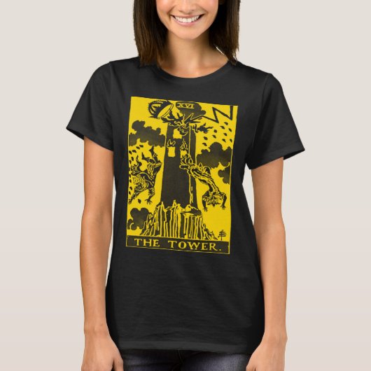 VINTAGE TAROT CARD THE TOWER Tシャツ (正面)