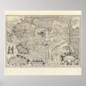 Vintage Tartary Map Poster ポスター (正面)