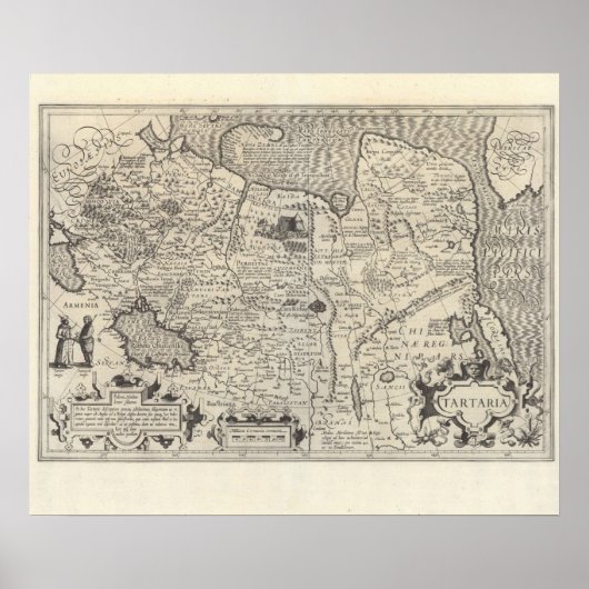 Vintage Tartary Map Poster ポスター (正面)