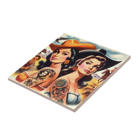 Vintage Tattooed Cowgirls タイル (側面)