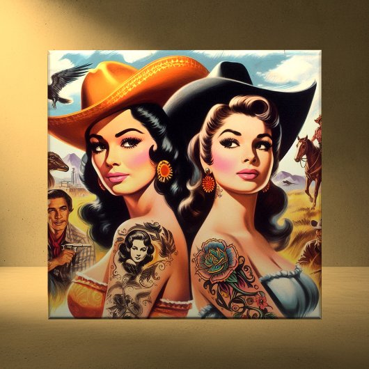 Vintage Tattooed Cowgirls タイル