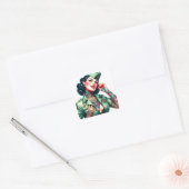 Vintage Tattooed Military Woman スクエアシール (封筒)