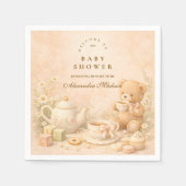 Vintage Tea Afternoon Baby Shower スタンダードカクテルナプキン (正面)