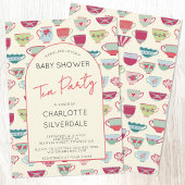 Vintage Tea Party Baby Shower 招待状