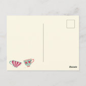 Vintage Tea Party Baby Shower Invitation ポストカード (裏面)