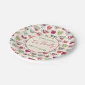 Vintage Tea Party Baby Shower Teacup ペーパープレート (アングル)
