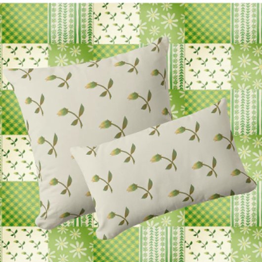 Vintage Tea Stained Yellow Rose Buds クッション