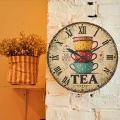 Vintage Tea Time ラージ壁時計