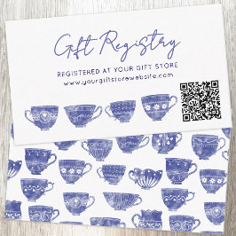 Vintage Teacup Baby Shower Gift Registry QR code エンクロージャーカード