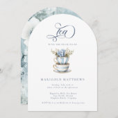 Vintage Teacup Floral Granmillenial Tea Party 招待状 (正面/裏面)