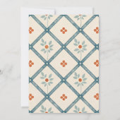 Vintage Teal Floral Baby Shower 招待状 (裏面)