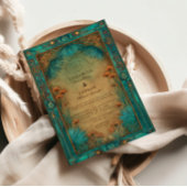 Vintage Teal Garden Islamic Wedding 招待状