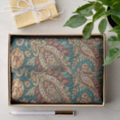 Vintage Teal Heirloom Paisley Garden 薄葉紙 (ギフト)