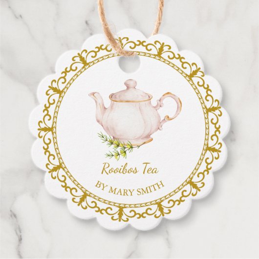 Vintage Teapot Homemade Rooibos Tea Hang Tag フェイバータグ (正面)