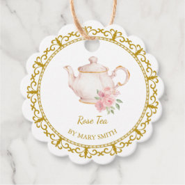 Vintage Teapot Homemade Rose Tea Hang Tag フェイバータグ