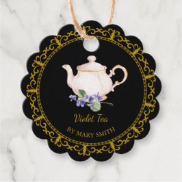 Vintage Teapot Homemade Violet Tea Hang Tag フェイバータグ