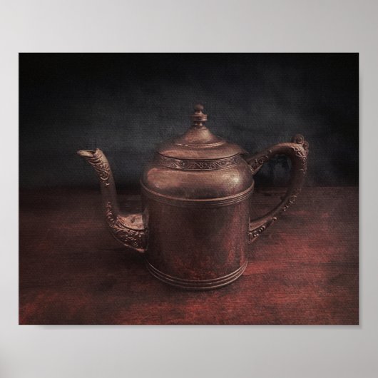 Vintage Teapot Print ポスター (正面)