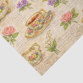 Vintage Teapot Teacup Ephemera  Floral  薄葉紙 (詳細)