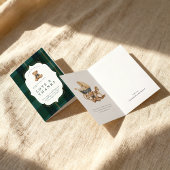 Vintage Teddy Bear Plaid Polo Baby Shower サンキューカード