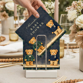 Vintage Teddy Bear Preppy Baby Shower スタンダードカクテルナプキン