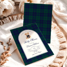 Vintage Teddy bear Preppy Navy Plaid Baby Shower