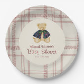 vintage Teddy Bear Shower ペーパープレート (正面)