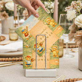 Vintage Teddy Bear Sports Baby Shower スタンダードカクテルナプキン