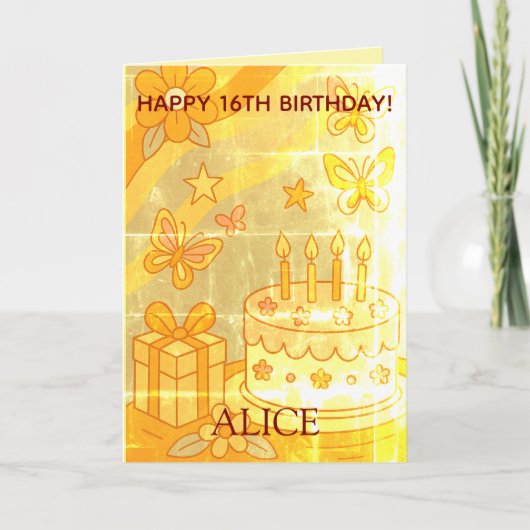 Vintage Teenage (Change age if needed) Birthday カード (正面)