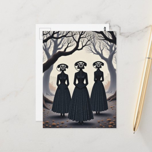 Vintage Telephone Ladies ポストカード (正面/裏面インサイチュ)