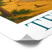 Vintage Tenerife Canary Island Beach Playa Travel ポスター (角)