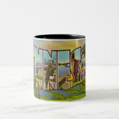 Vintage Tennessee Postcard Mug ツートーンマグカップ (中央)
