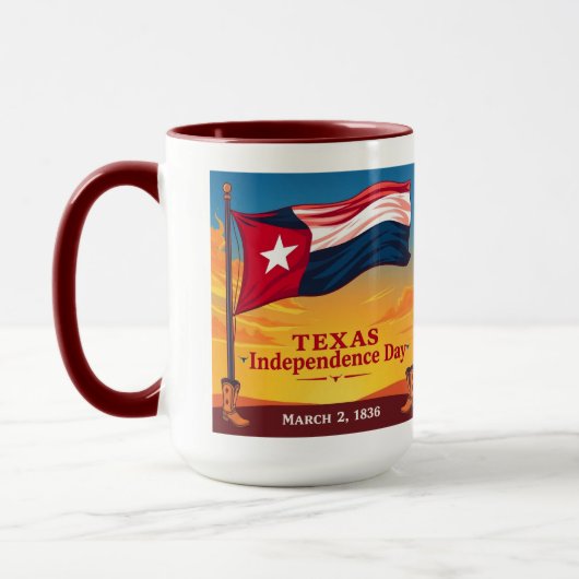 Vintage Texas Flag 1836 Patriotic Gift マグカップ (左)