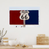 Vintage Texas Route 66 ポスター (キッチン)